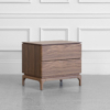 Nice Walnut Wood Nightstand - Angle