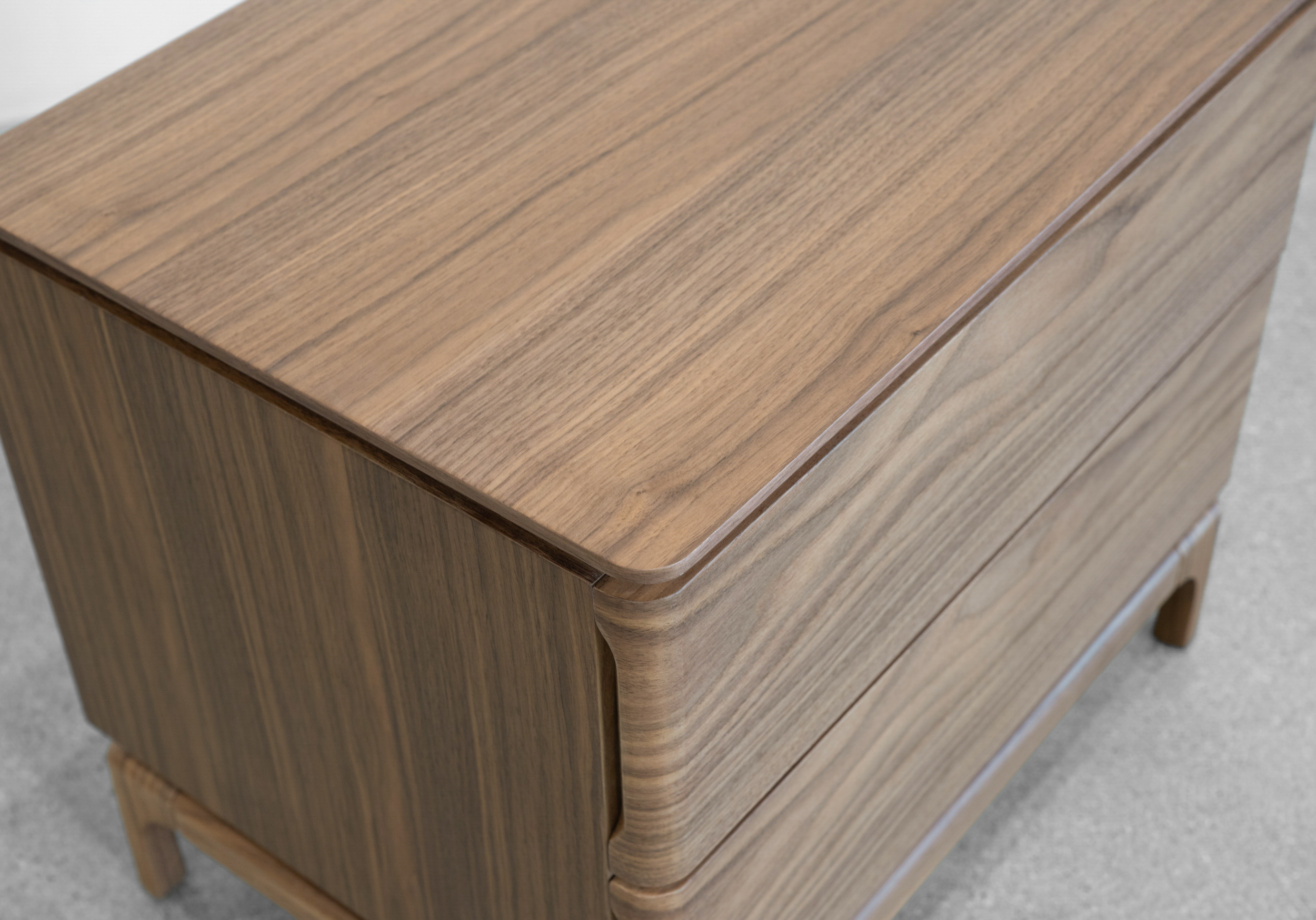 Nice Walnut Wood Nightstand - Close Up