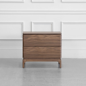 Nice Walnut Wood Nightstand - Front Nice Walnut Wood Nightstand - Front