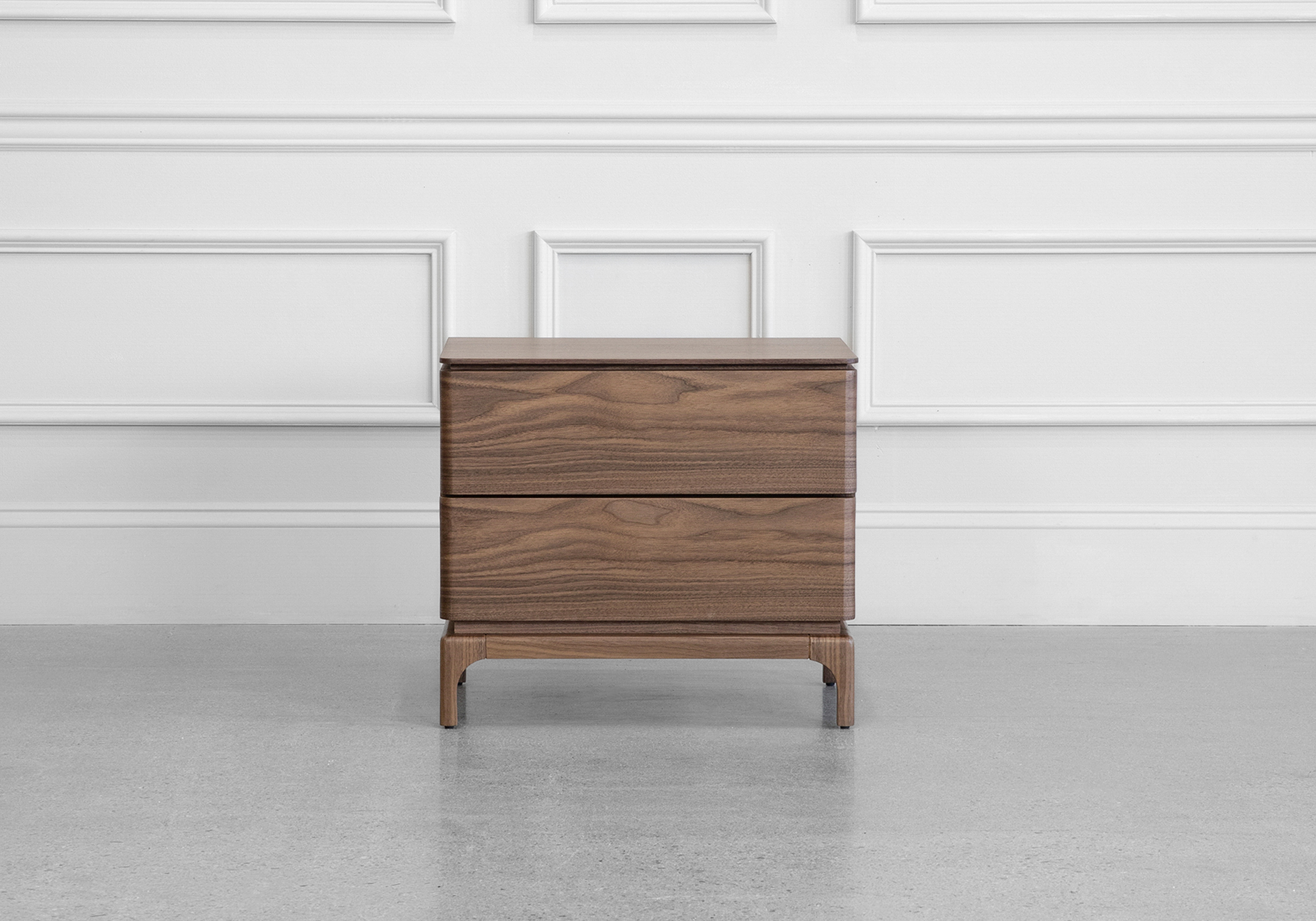 Nice Walnut Wood Nightstand - Front