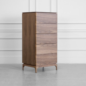 Nice Walnut Wood Tallboy - Angle Nice Walnut Wood Tallboy - Angle