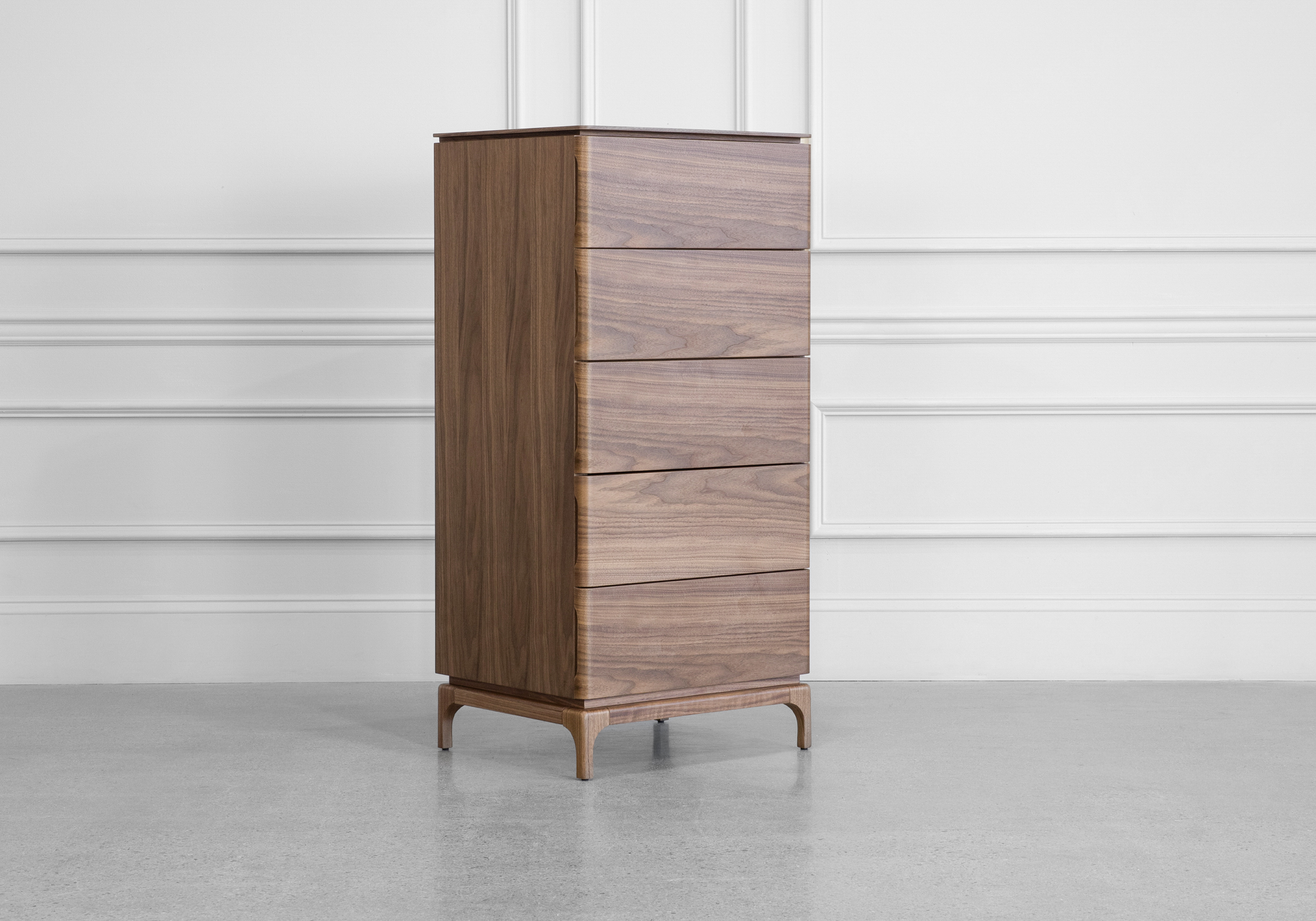 Nice Walnut Wood Tallboy - Angle