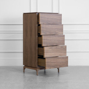 Nice Walnut Wood Tallboy - Angle Nice Walnut Wood Tallboy - Angle