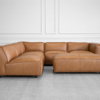 Palma 2-Piece Leather Sectional Sofa with Palma Ottoman
