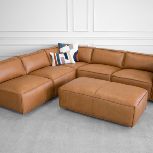 Palma 2-Piece Leather Sectional Sofa with Palma Ottoman Palma 2-Piece Leather Sectional Sofa with Palma Ottoman