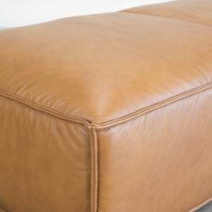 Palma Leather Ottoman - Close Up