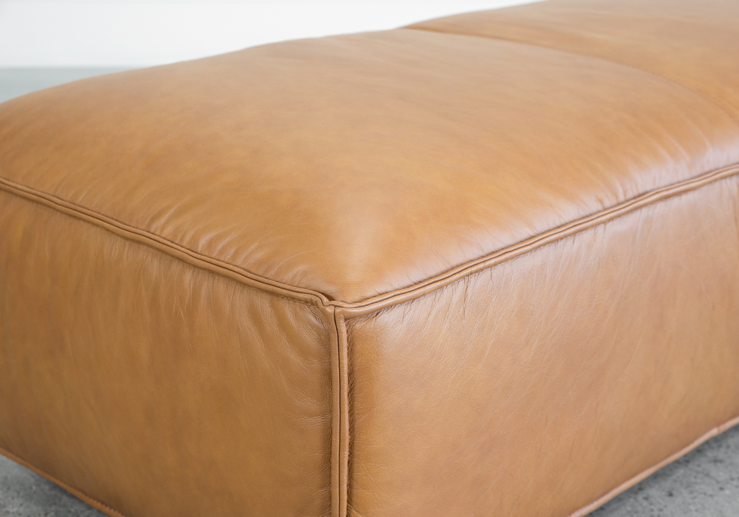Palma Leather Ottoman - Close Up