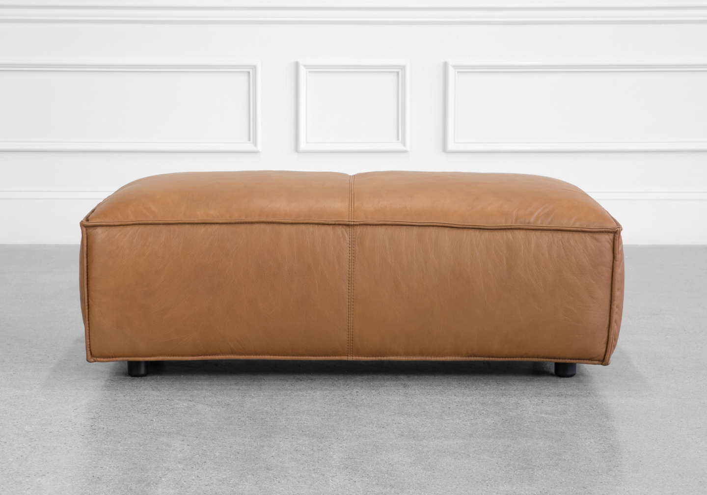 Palma Leather Ottoman - Front