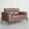 Pamplona Choco Leather Loveseat - Angle Pamplona Choco Leather Loveseat - Angle