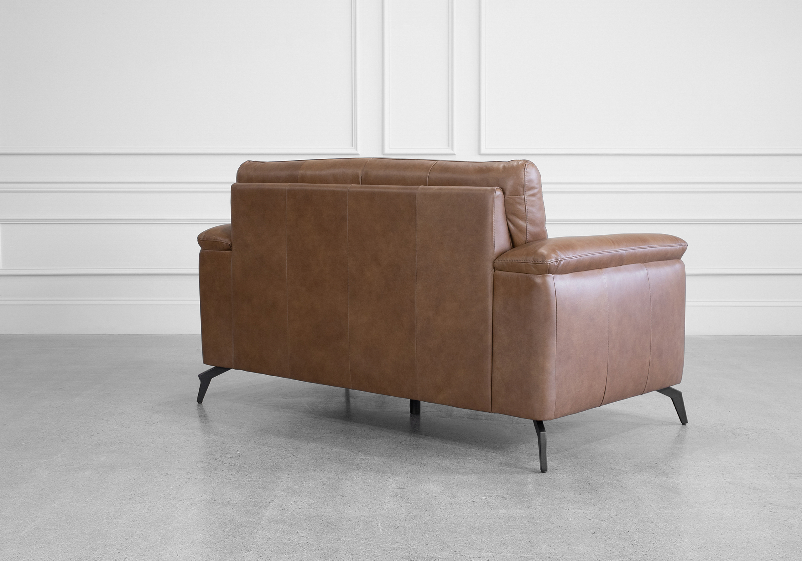 Pamplona Choco Leather Loveseat - Back Pamplona Choco Leather Loveseat - Back