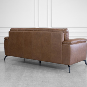 Pamplona Choco Leather Sofa - Back Pamplona Choco Leather Sofa - Back