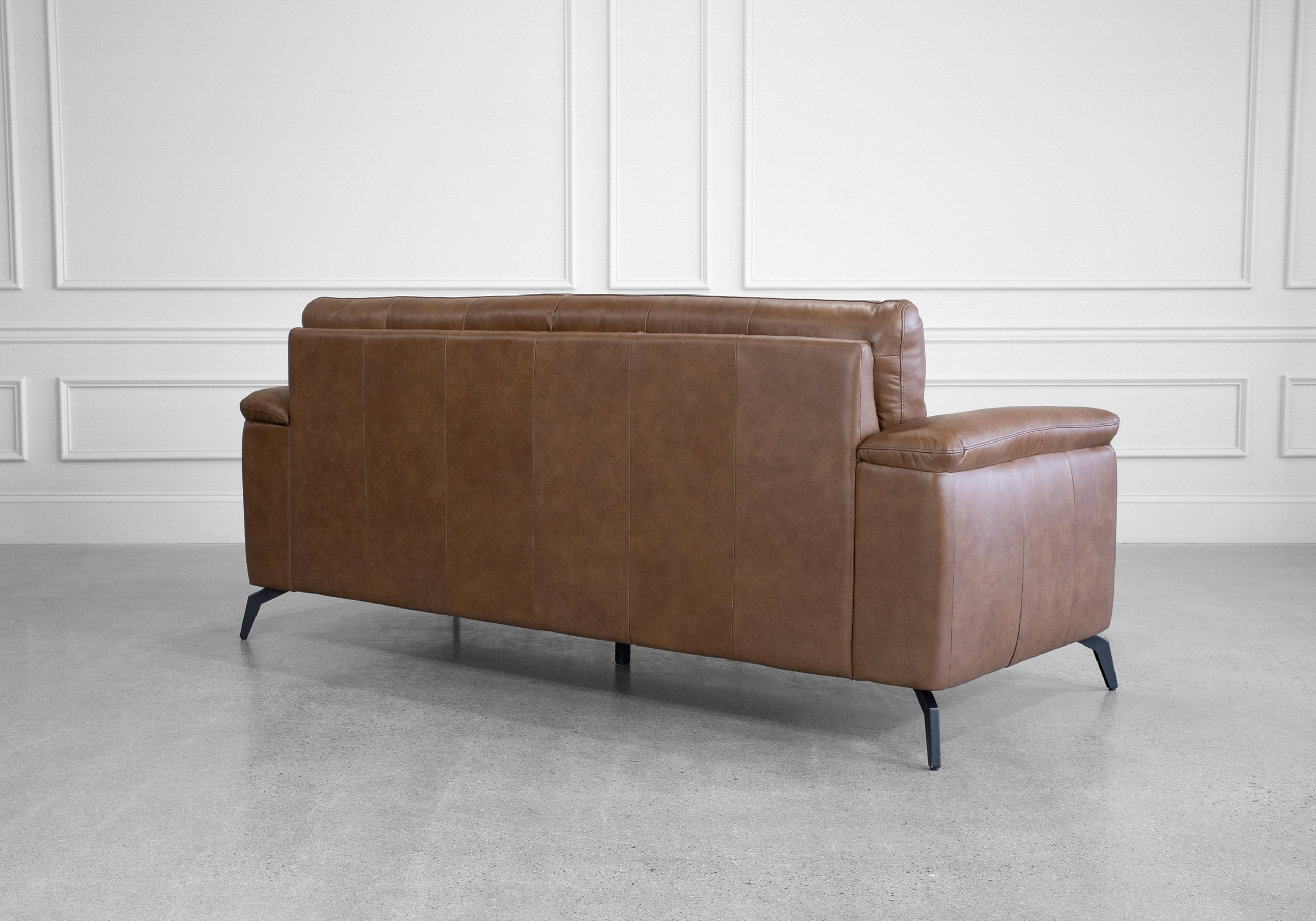 Pamplona Choco Leather Sofa - Back Pamplona Choco Leather Sofa - Back