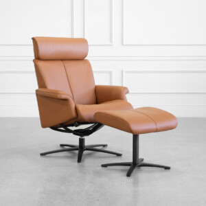 Sterling Leather Recliner in Cognac - Angle