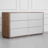 Vienna Walnut Wood Double Dresser - Angle