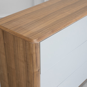 Vienna Walnut Wood Double Dresser - Close Up Vienna Walnut Wood Double Dresser - Close Up