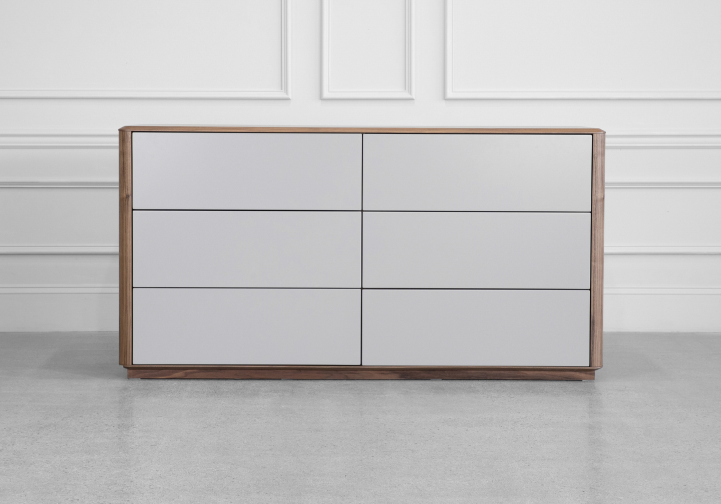 Vienna Walnut Wood Double Dresser - Front