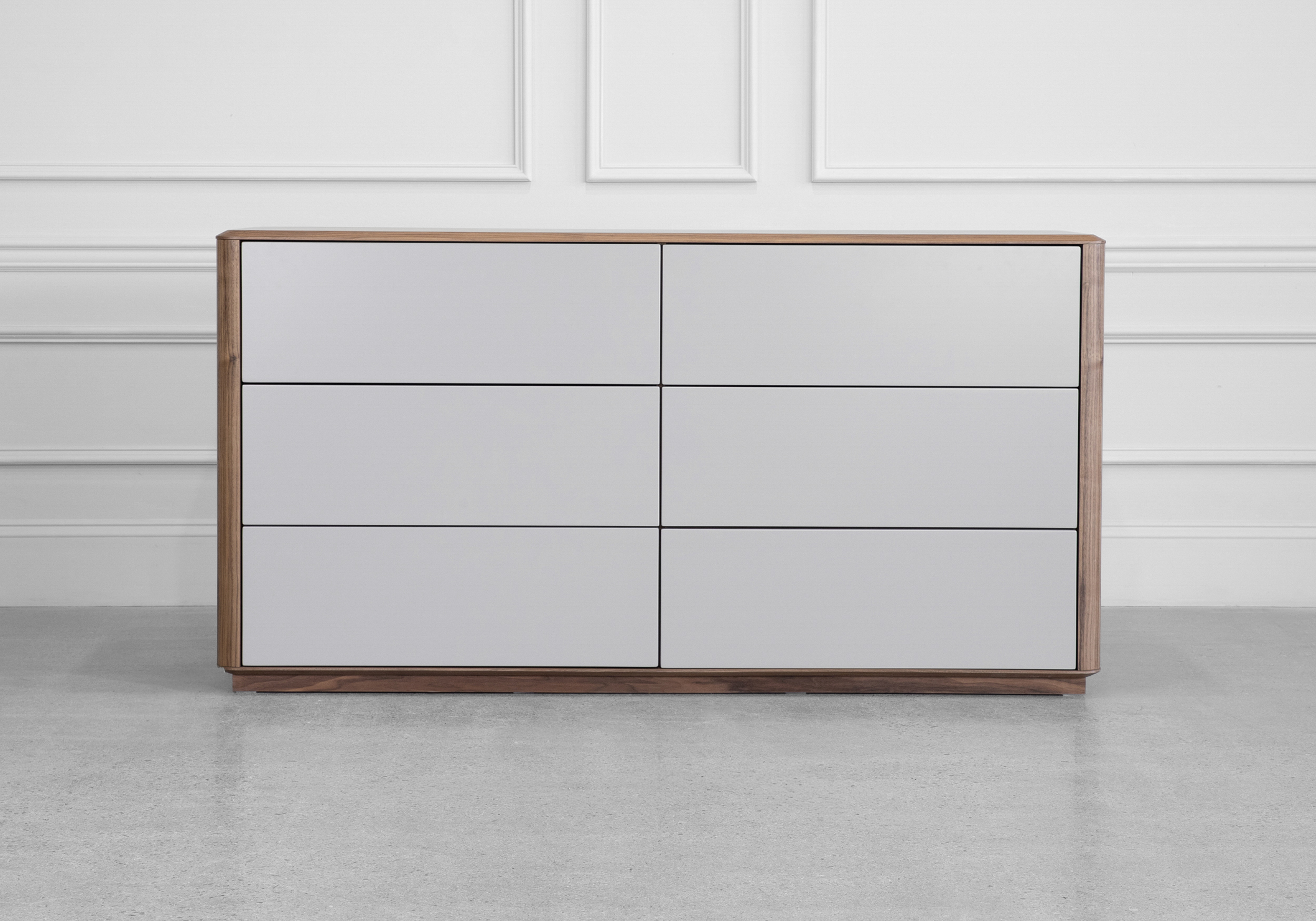 Vienna Walnut Wood Double Dresser - Front