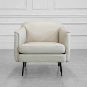 Aelys Lamb Leather Accent Chair - Front Aelys Lamb Leather Accent Chair - Front