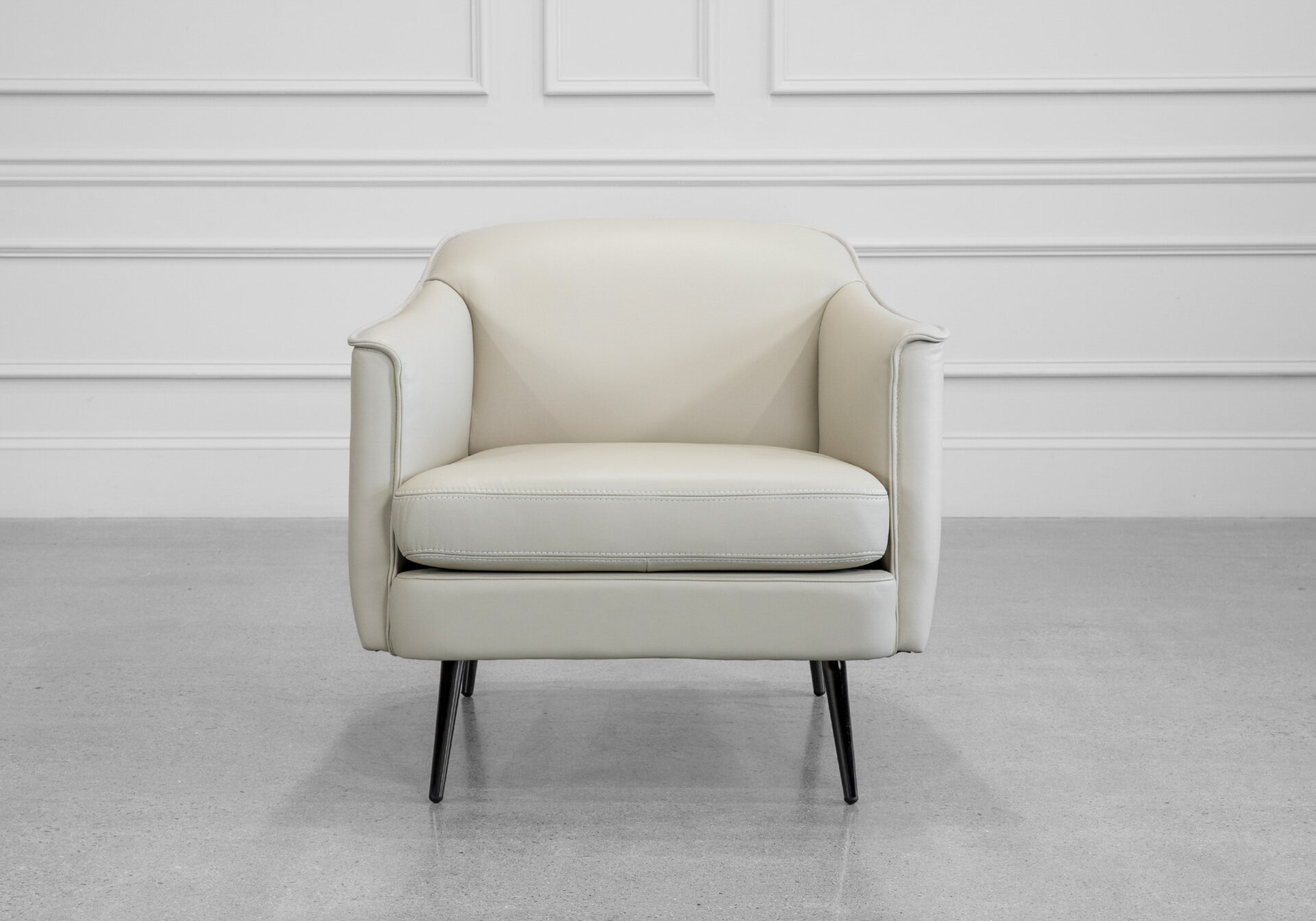 Aelys Lamb Leather Accent Chair - Front
