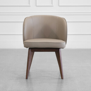 Brescia Leather Swivel Dining Chair - Front