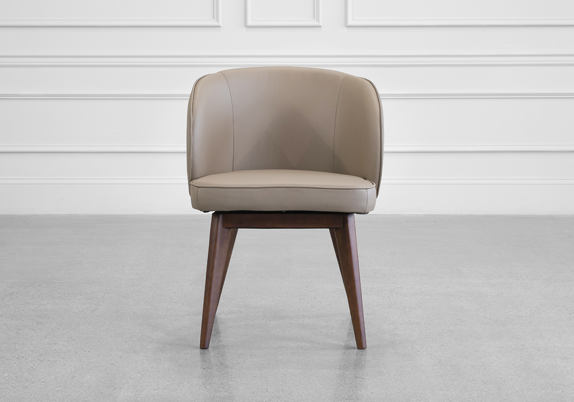 Brescia Leather Swivel Dining Chair - Front