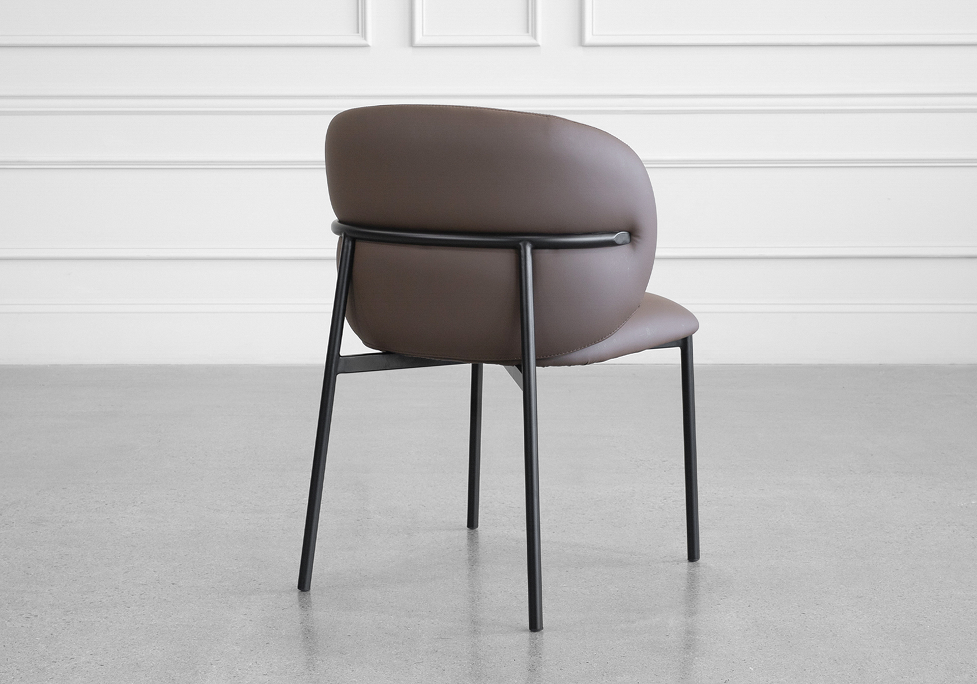 Cana Choco Faux Leather Dining Chair - Back