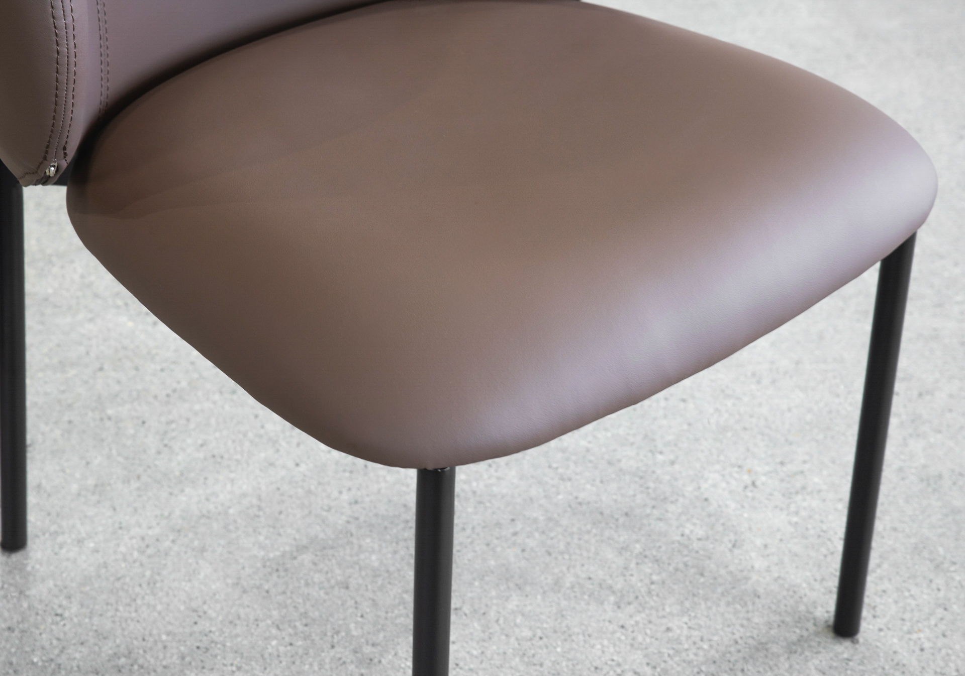 Cana Choco Faux Leather Dining Chair - Close Up