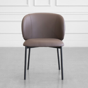 Cana Choco Faux Leather Dining Chair - Front