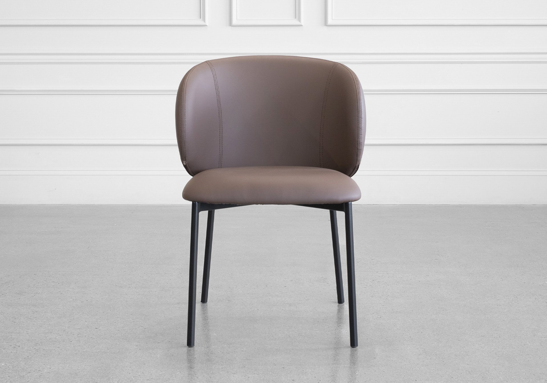 Cana Choco Faux Leather Dining Chair - Front