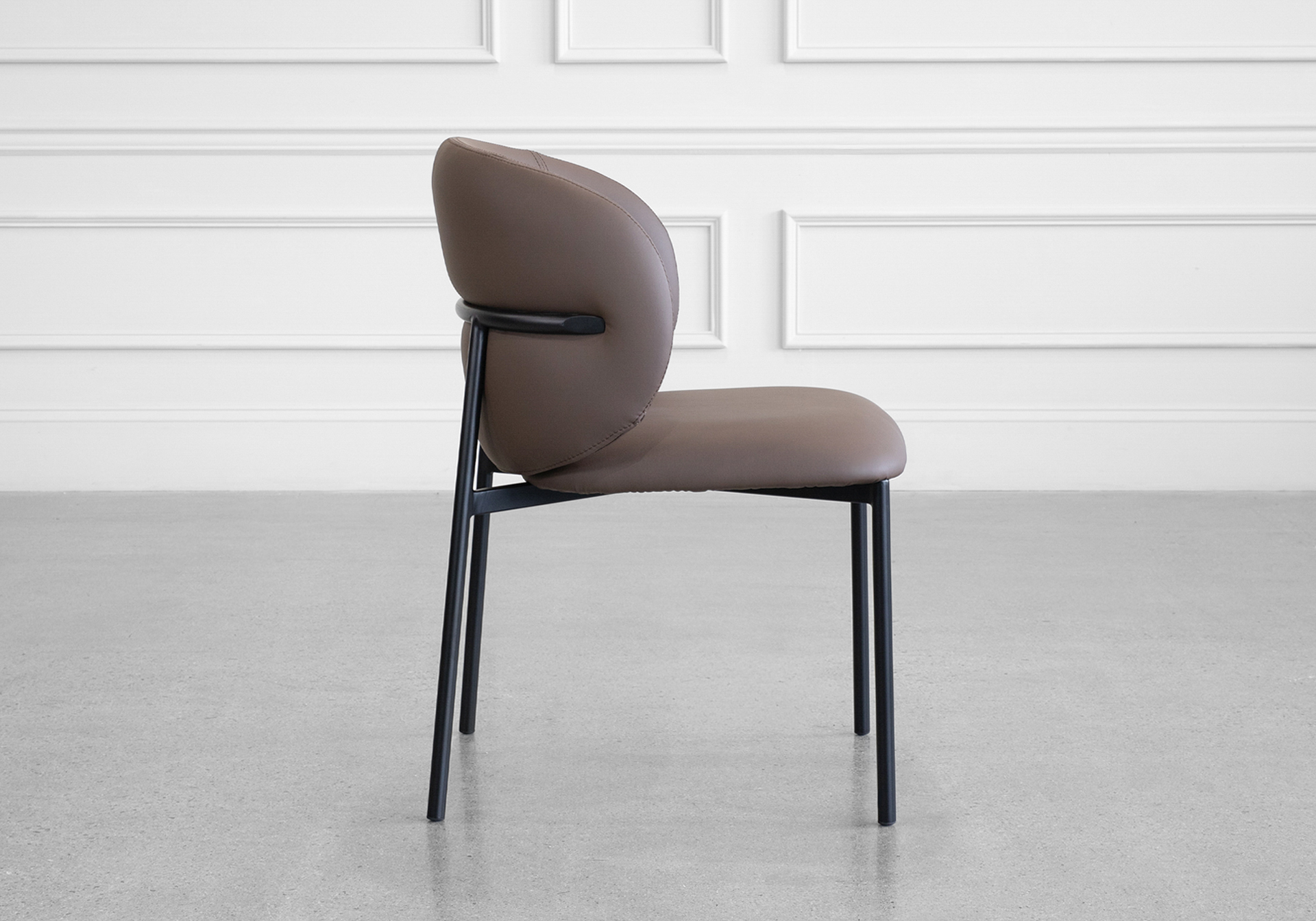 Cana Choco Faux Leather Dining Chair - Side