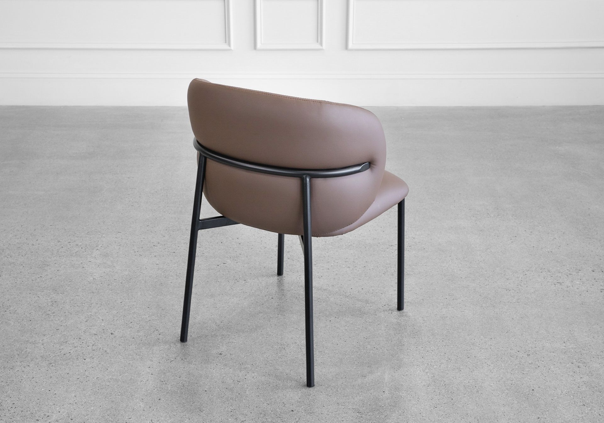 Cana Choco Faux Leather Dining Chair _ Back