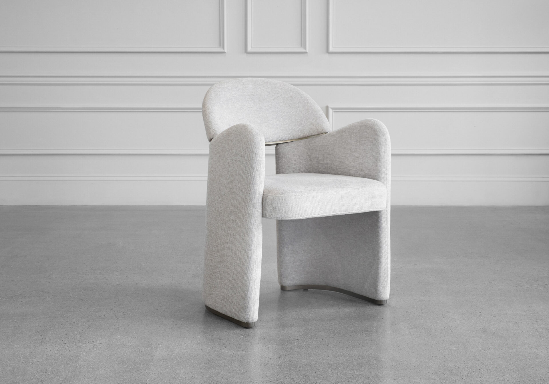 Canberra Beige Fabric Chair - Angle