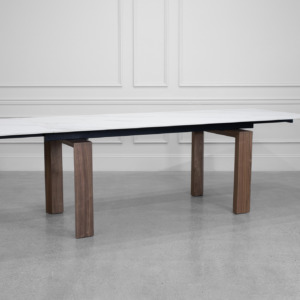 Caracas White Ceramic Dining Table - Angle - 2 Caracas White Ceramic Dining Table - Angle - 2