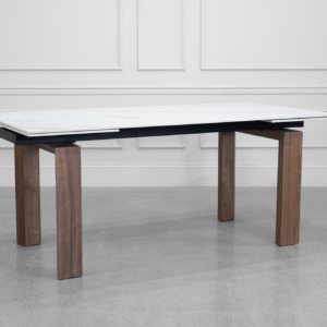 Caracas White Ceramic Dining Table - Angle Caracas White Ceramic Dining Table - Angle