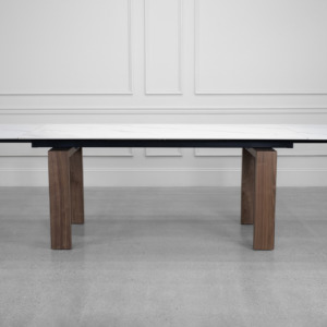 Caracas White Ceramic Dining Table - Front - 2 Caracas White Ceramic Dining Table - Front - 2