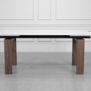 Caracas White Ceramic Dining Table - Front
