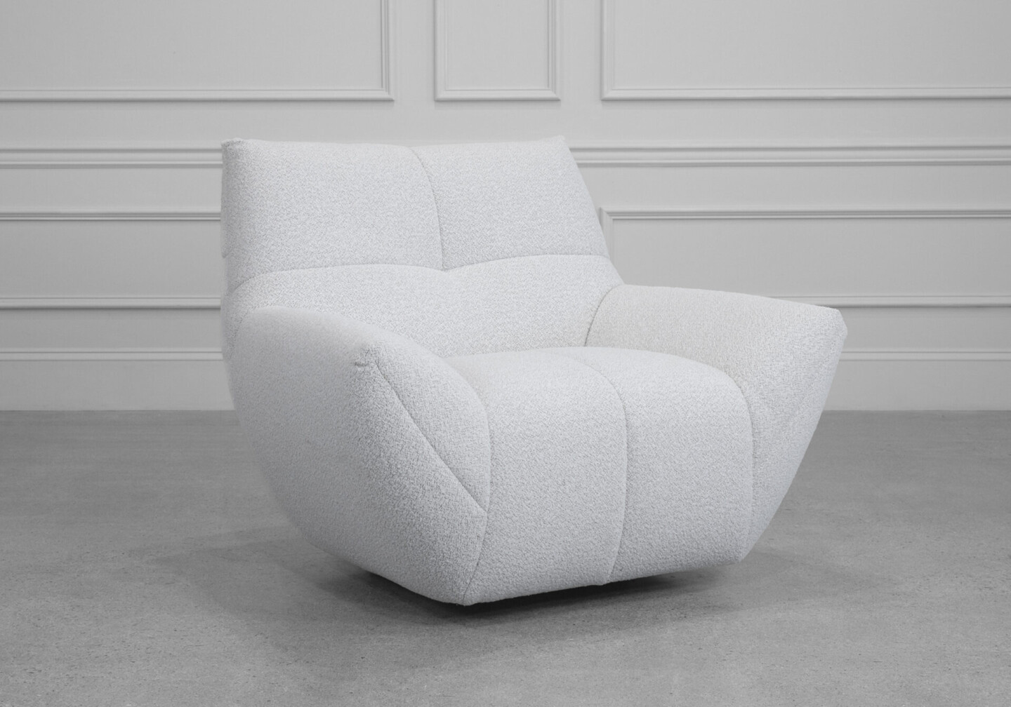 Lecce Cloud Fabric Swivel Chair - Angle