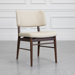 Naples Sand Leather Dining Chair - Angle Naples Sand Leather Dining Chair - Angle