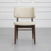 Naples Sand Leather Dining Chair - Front