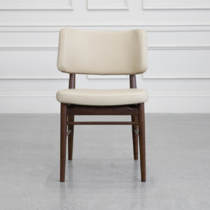 Naples Sand Leather Dining Chair - Front Naples Sand Leather Dining Chair - Front