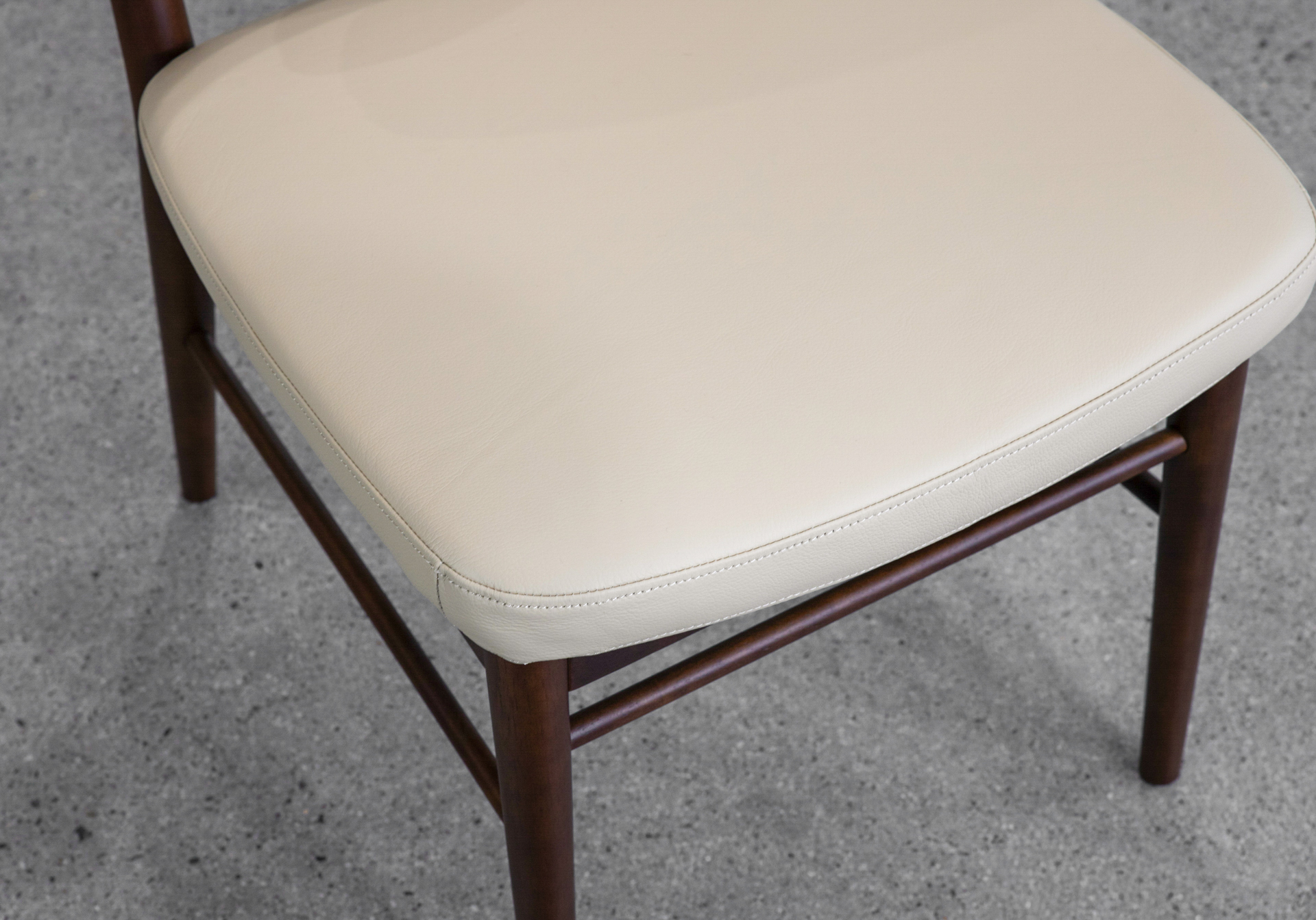 Naples Sand Leather Dining Chair - Seat