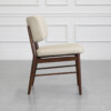 Naples Sand Leather Dining Chair - Side