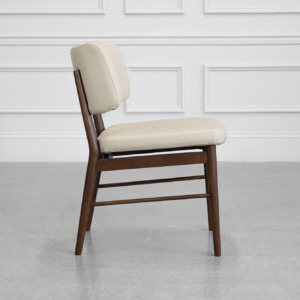 Naples Sand Leather Dining Chair - Side Naples Sand Leather Dining Chair - Side