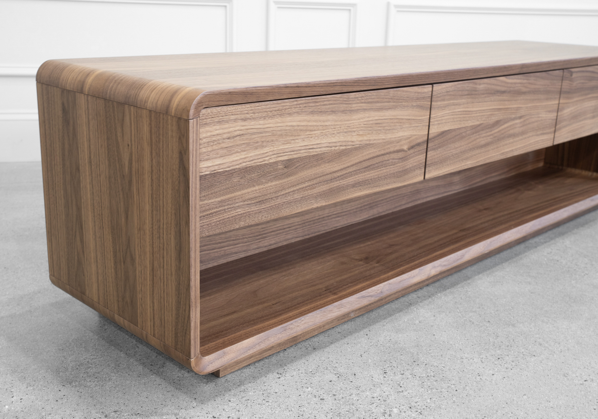 Obital Walnut Tv Unit - Close Up