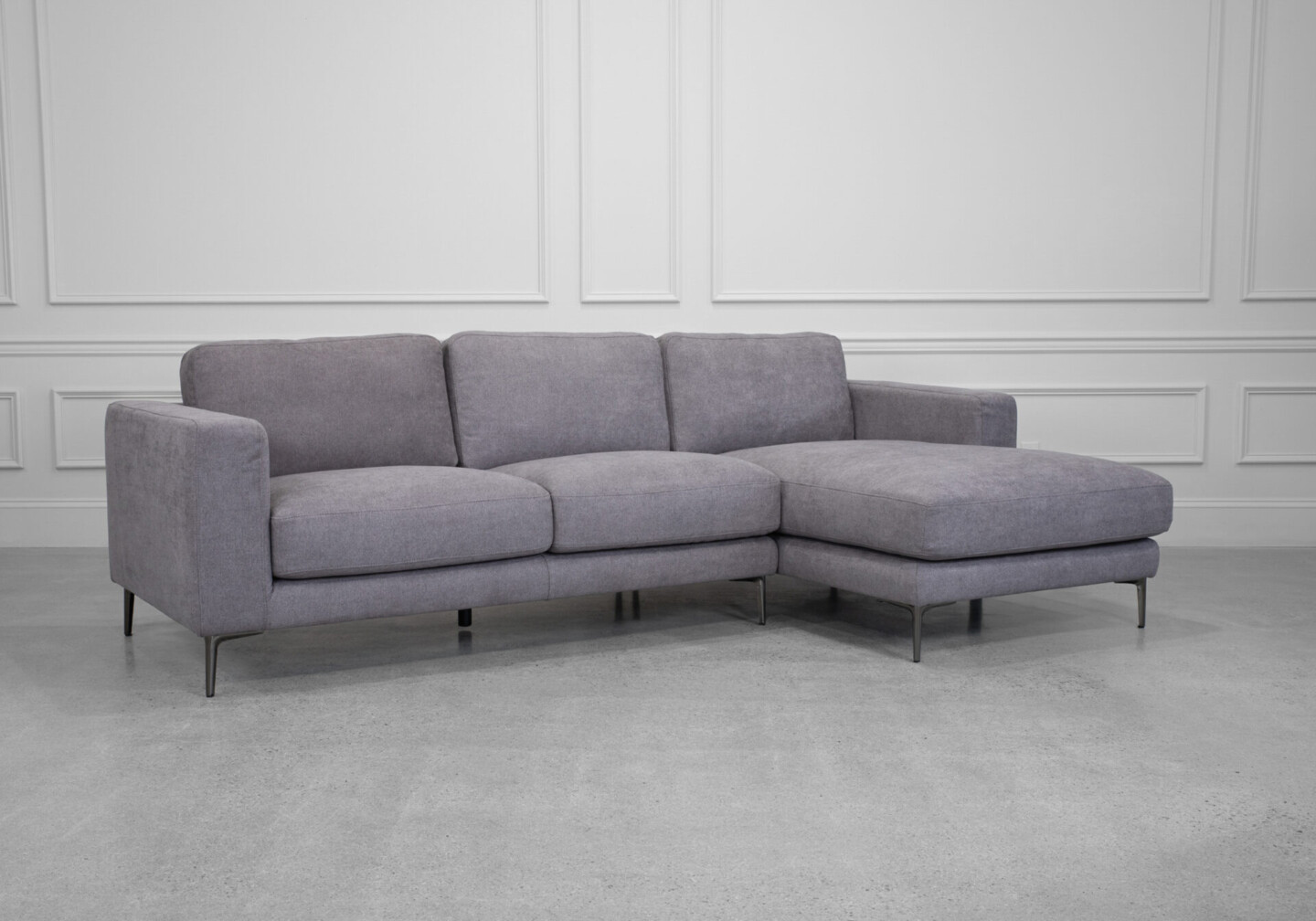 Reva Stone Fabric Sectional - Angle