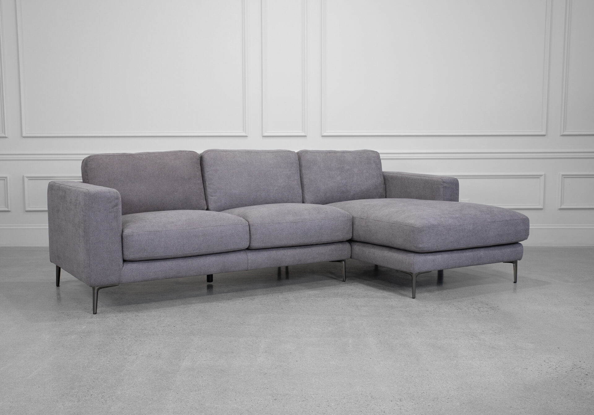 Reva Stone Fabric Sectional - Angle
