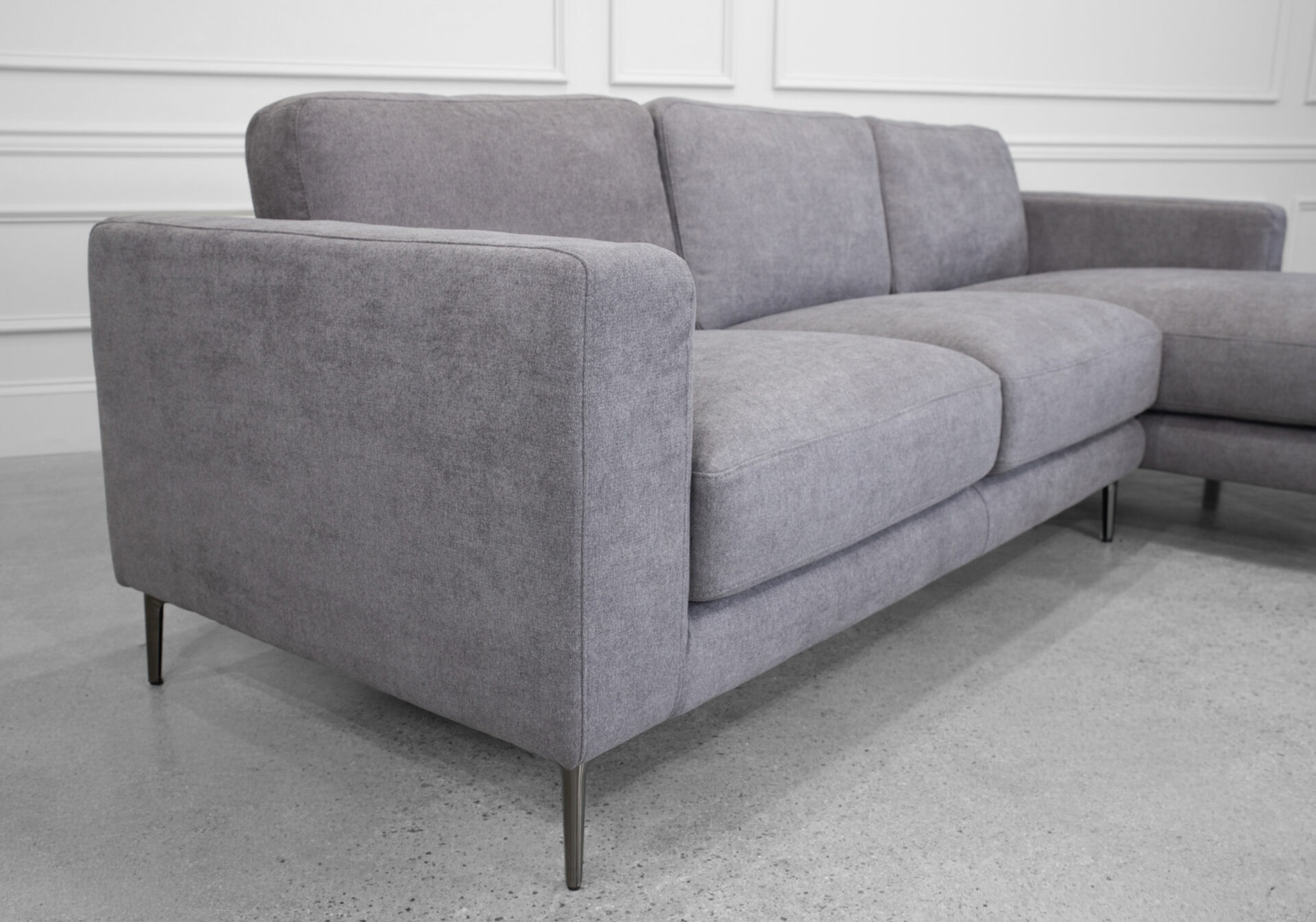 Reva Stone Fabric Sectional - Arm