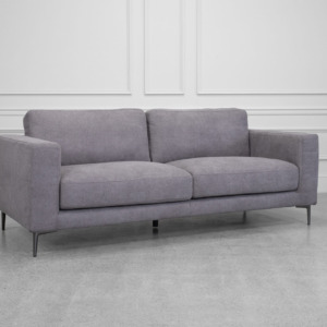 Reva Stone Fabric Sofa - Angle Reva Stone Fabric Sofa - Angle