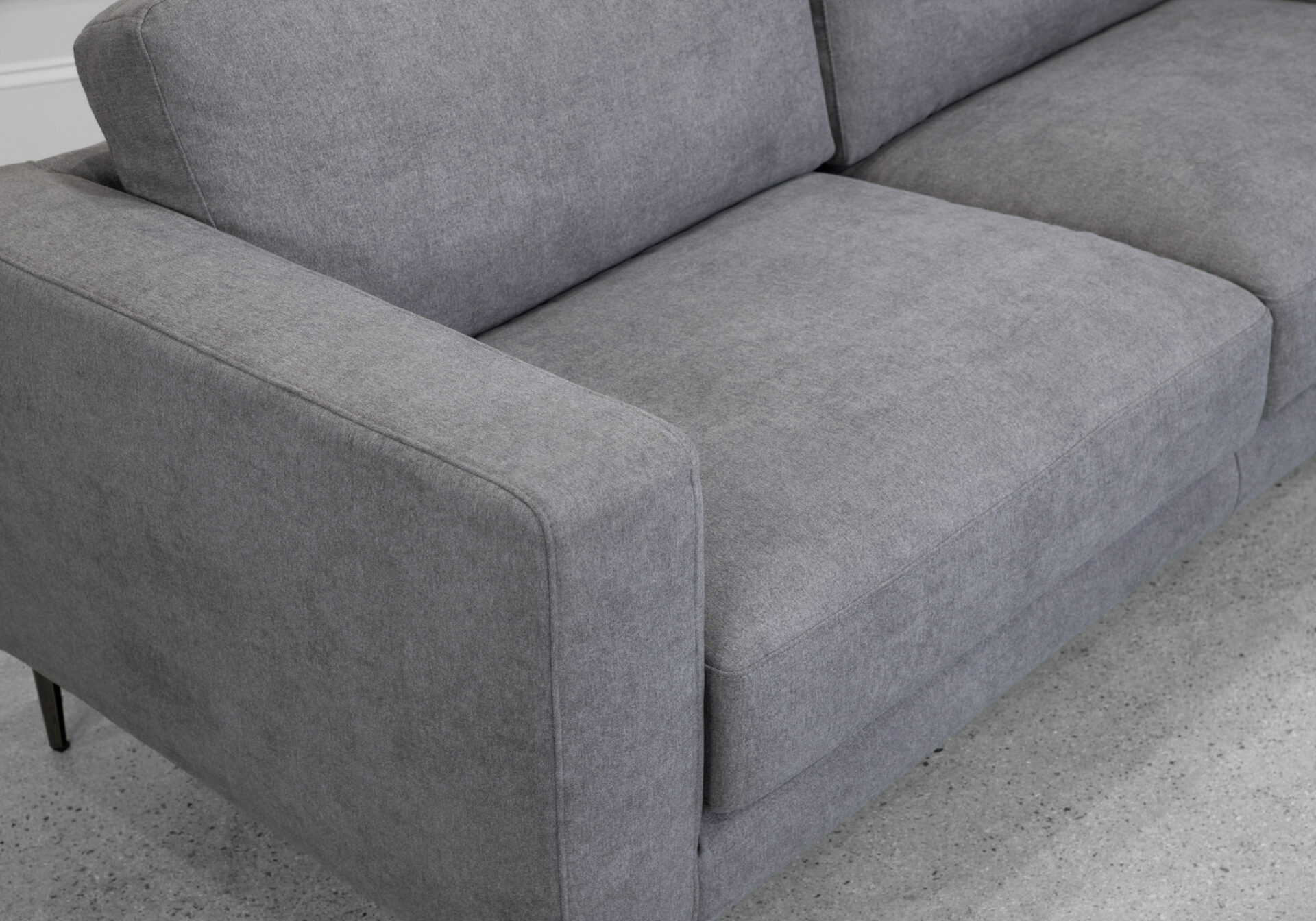 Reva Stone Fabric Sofa - Close Up