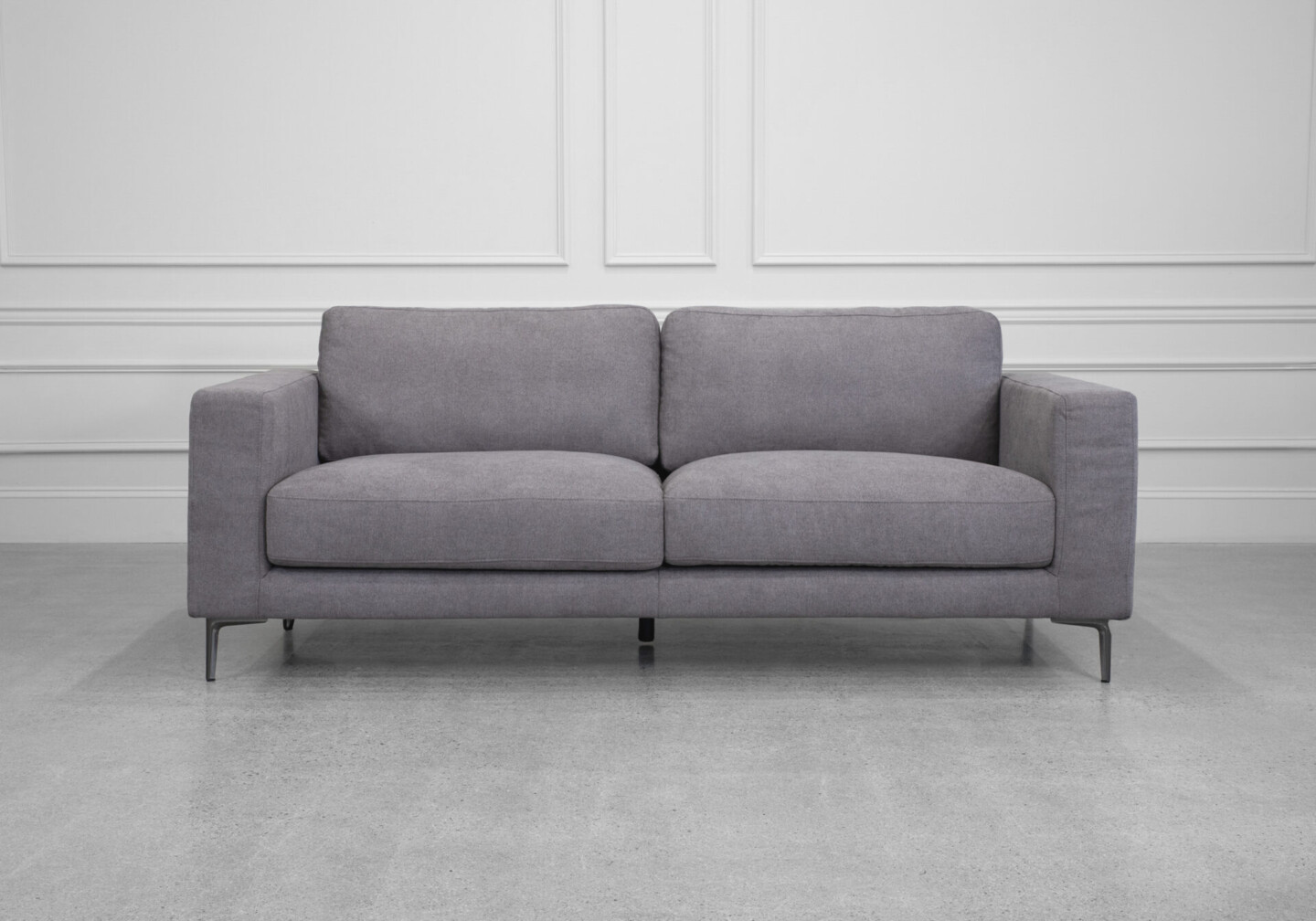 Reva Stone Fabric Sofa - Front